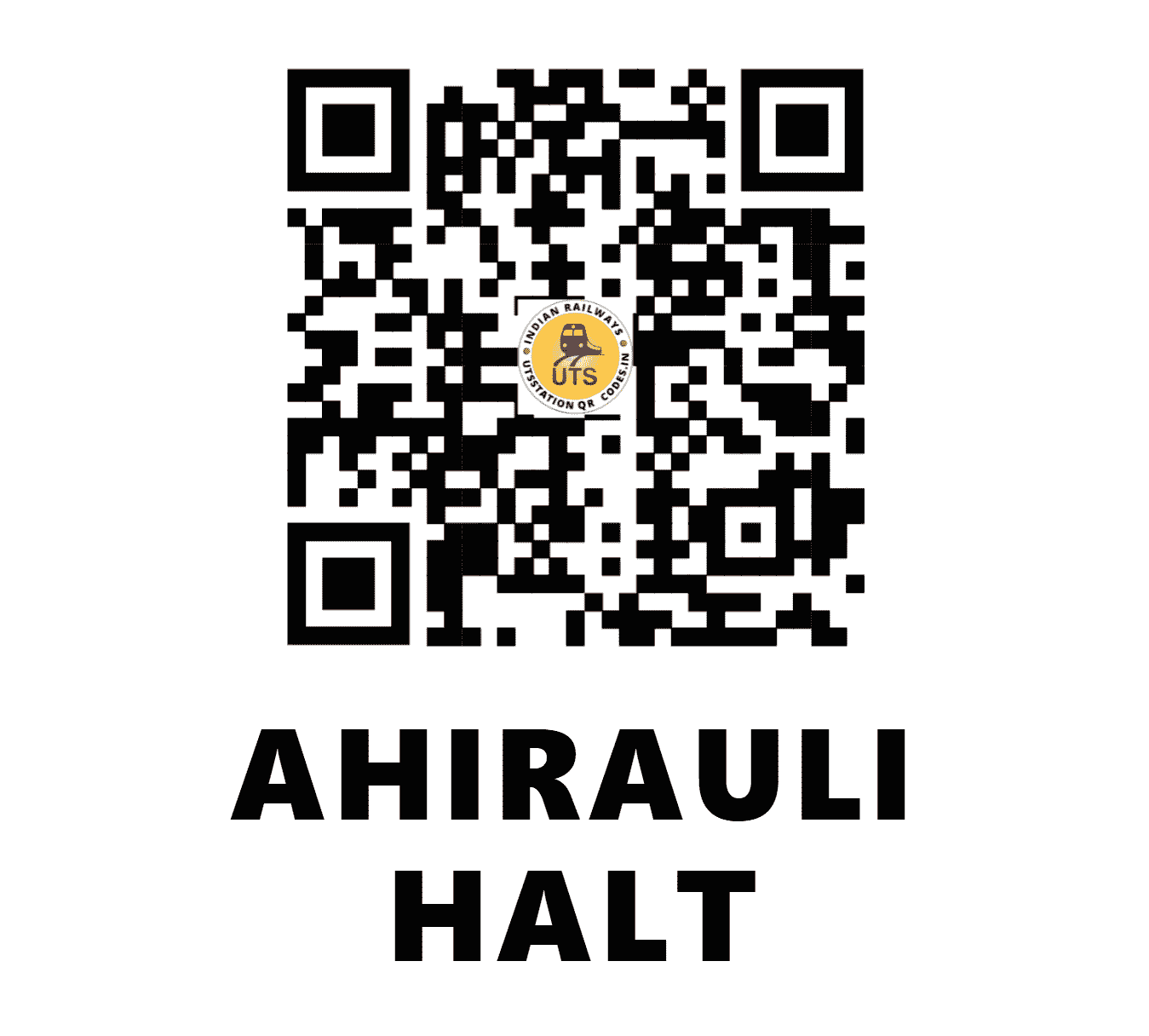 UTS QR Code for AHIRAULI HALT - AHU - NE (UTTAR PRADESH)